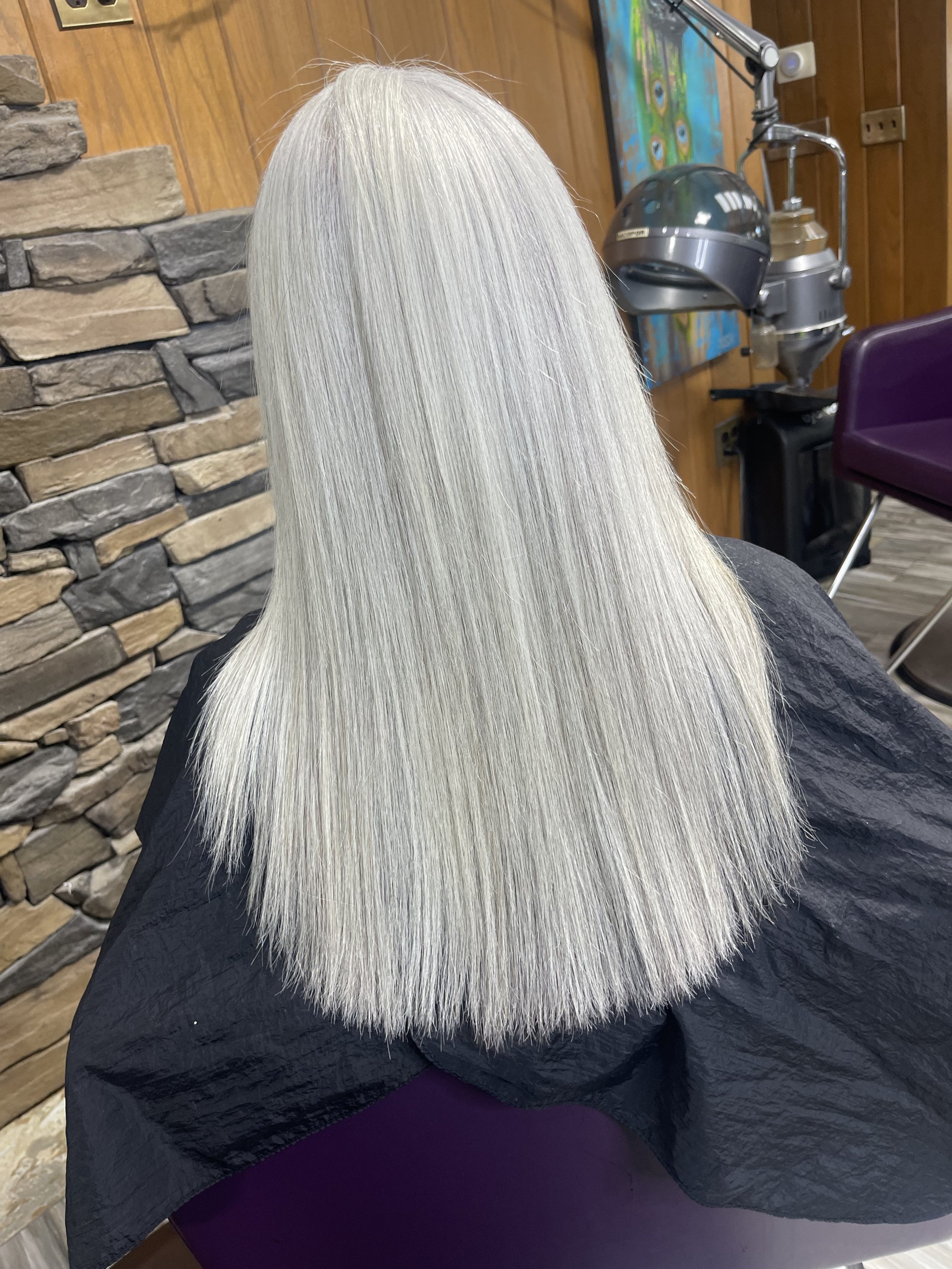 Detail of voluminous Keratin Treatments cut by Salon Elements